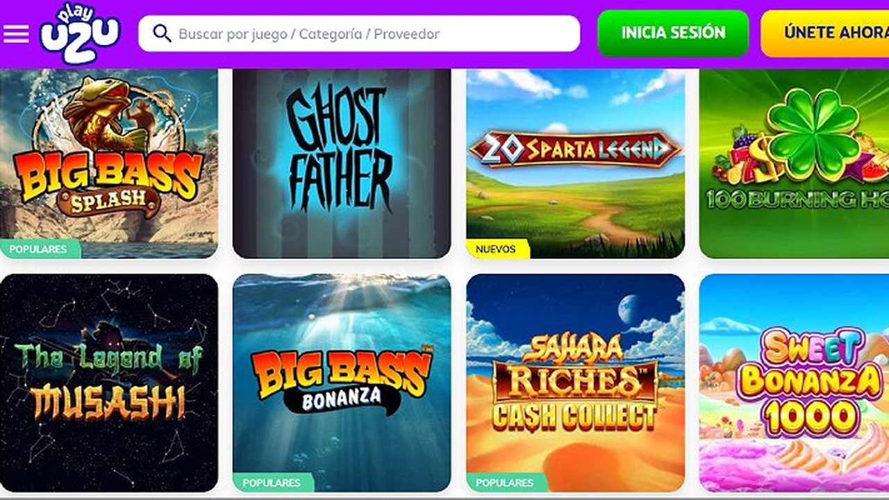Lobby de juegos de PlayUZU (versión en español)